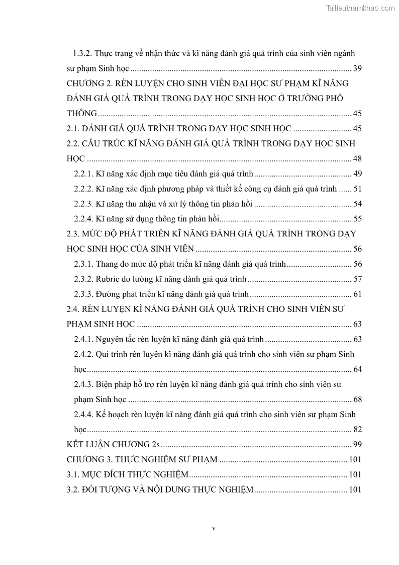Luận án tiến sĩ khoa học giáo dục Rèn luyện cho sinh viên đại học sư phạm kĩ năng đánh giá quá trình trong dạy học sinh học ở trường phổ thông - 1 Trang 7