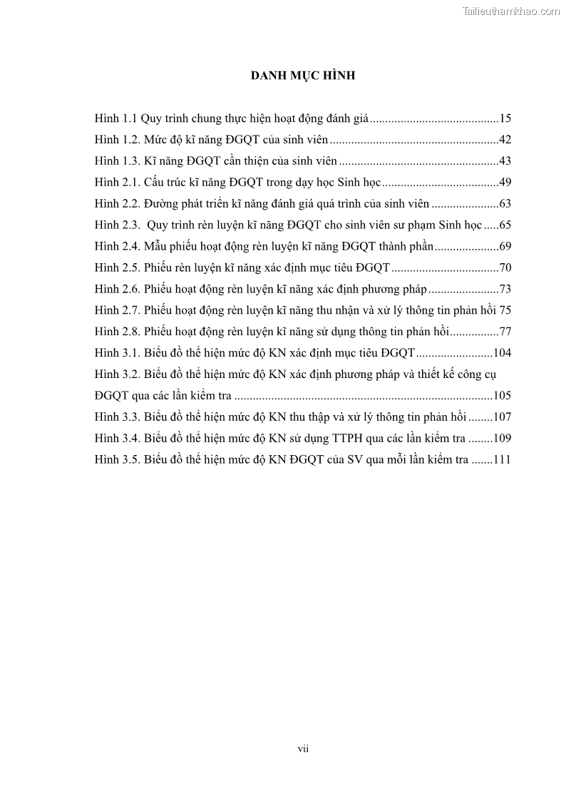 Luận án tiến sĩ khoa học giáo dục Rèn luyện cho sinh viên đại học sư phạm kĩ năng đánh giá quá trình trong dạy học sinh học ở trường phổ thông - 1 Trang 9