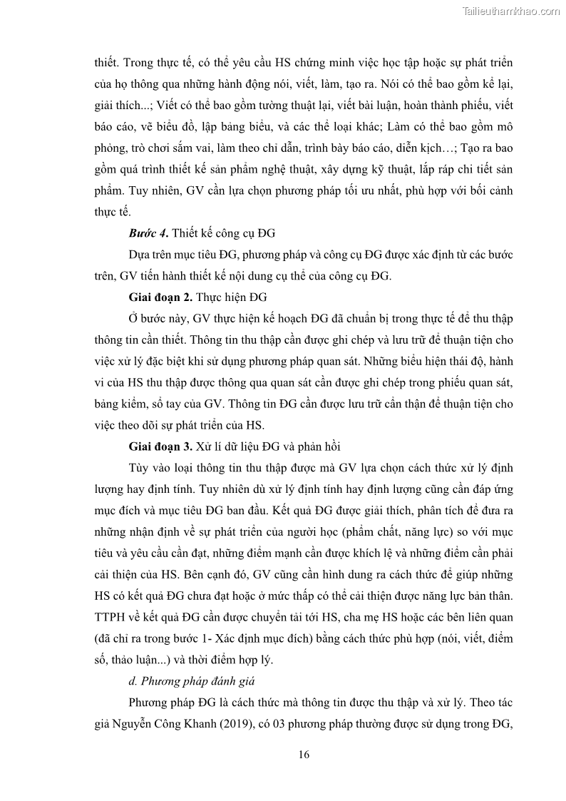 Luận án tiến sĩ khoa học giáo dục Rèn luyện cho sinh viên đại học sư phạm kĩ năng đánh giá quá trình trong dạy học sinh học ở trường phổ thông - 3 Trang 27