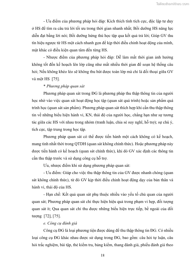 Luận án tiến sĩ khoa học giáo dục Rèn luyện cho sinh viên đại học sư phạm kĩ năng đánh giá quá trình trong dạy học sinh học ở trường phổ thông - 3 Trang 29