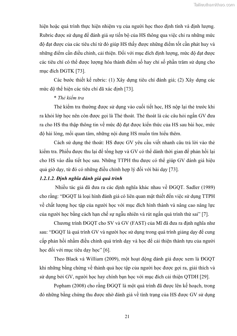 Luận án tiến sĩ khoa học giáo dục Rèn luyện cho sinh viên đại học sư phạm kĩ năng đánh giá quá trình trong dạy học sinh học ở trường phổ thông - 3 Trang 32