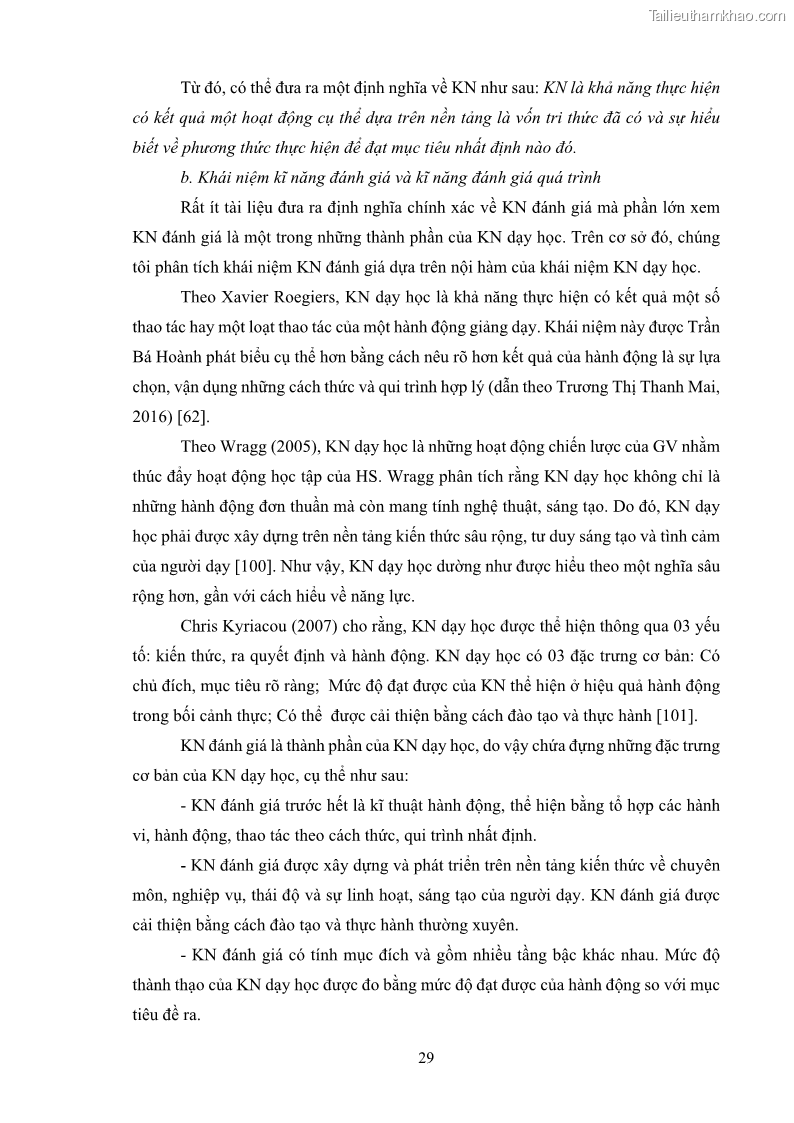 Luận án tiến sĩ khoa học giáo dục Rèn luyện cho sinh viên đại học sư phạm kĩ năng đánh giá quá trình trong dạy học sinh học ở trường phổ thông - 4 Trang 40