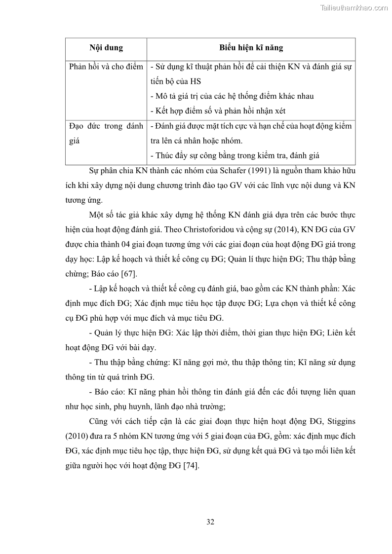 Luận án tiến sĩ khoa học giáo dục Rèn luyện cho sinh viên đại học sư phạm kĩ năng đánh giá quá trình trong dạy học sinh học ở trường phổ thông - 4 Trang 43