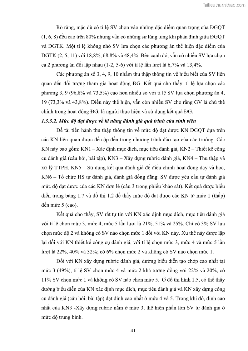 Luận án tiến sĩ khoa học giáo dục Rèn luyện cho sinh viên đại học sư phạm kĩ năng đánh giá quá trình trong dạy học sinh học ở trường phổ thông - 5 Trang 52