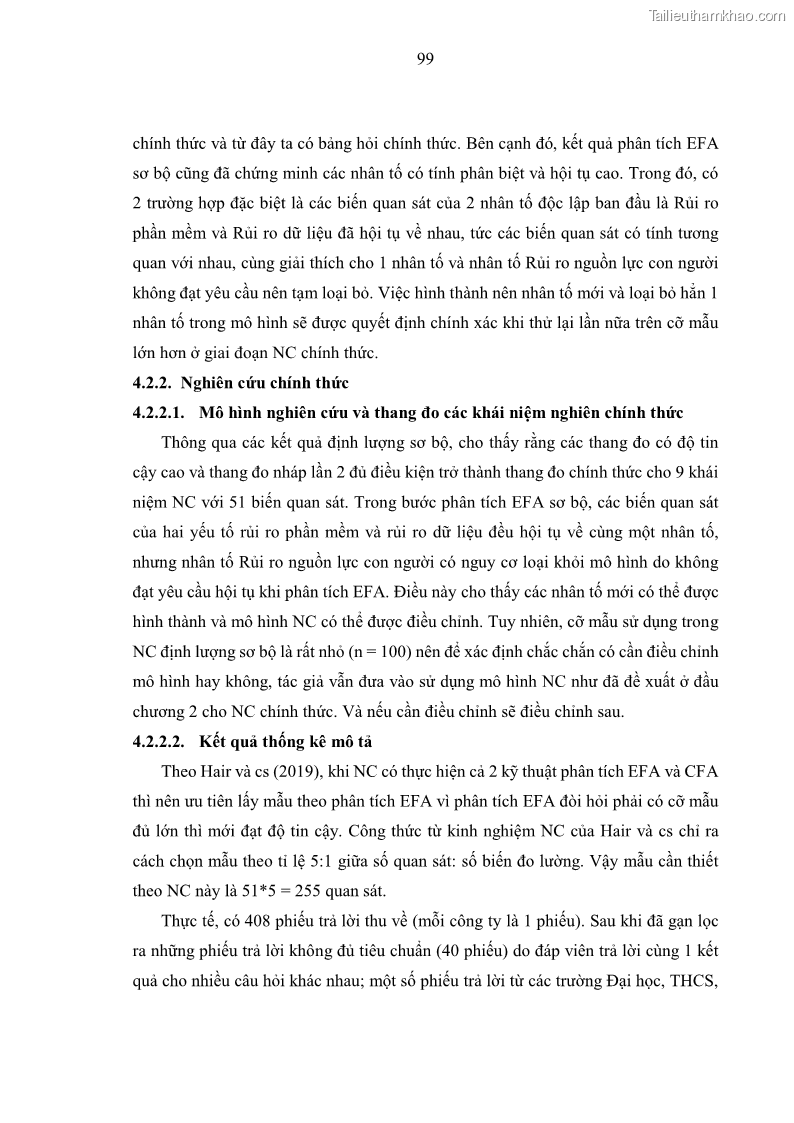 Luận án tiến sĩ kinh tế Ảnh hưởng của rủi ro công nghệ thông tin đến chất lượng thông tin kế toán trong các doanh nghiệp tại Việt Nam - 10 Trang 117