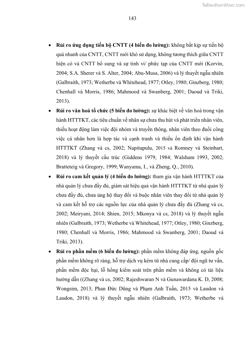 Luận án tiến sĩ kinh tế Ảnh hưởng của rủi ro công nghệ thông tin đến chất lượng thông tin kế toán trong các doanh nghiệp tại Việt Nam - 14 Trang 161