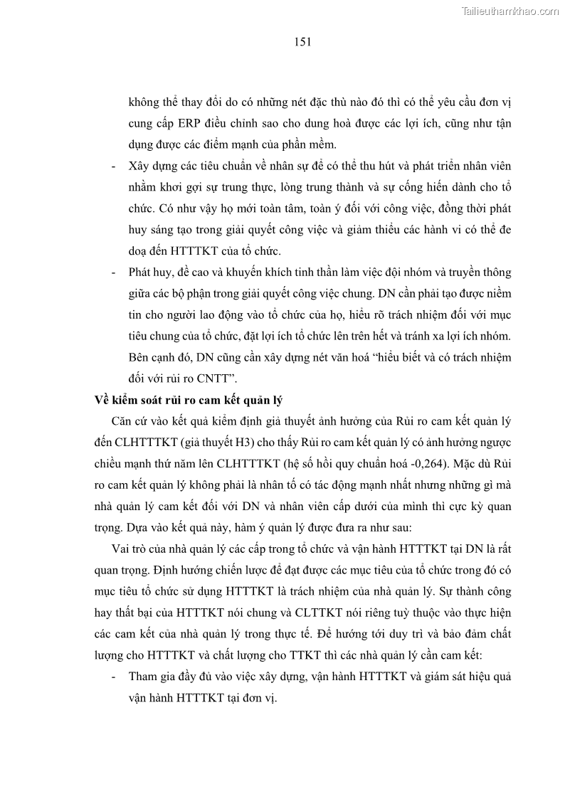 Luận án tiến sĩ kinh tế Ảnh hưởng của rủi ro công nghệ thông tin đến chất lượng thông tin kế toán trong các doanh nghiệp tại Việt Nam - 15 Trang 169