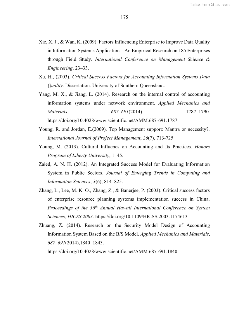 Luận án tiến sĩ kinh tế Ảnh hưởng của rủi ro công nghệ thông tin đến chất lượng thông tin kế toán trong các doanh nghiệp tại Việt Nam - 17 Trang 193