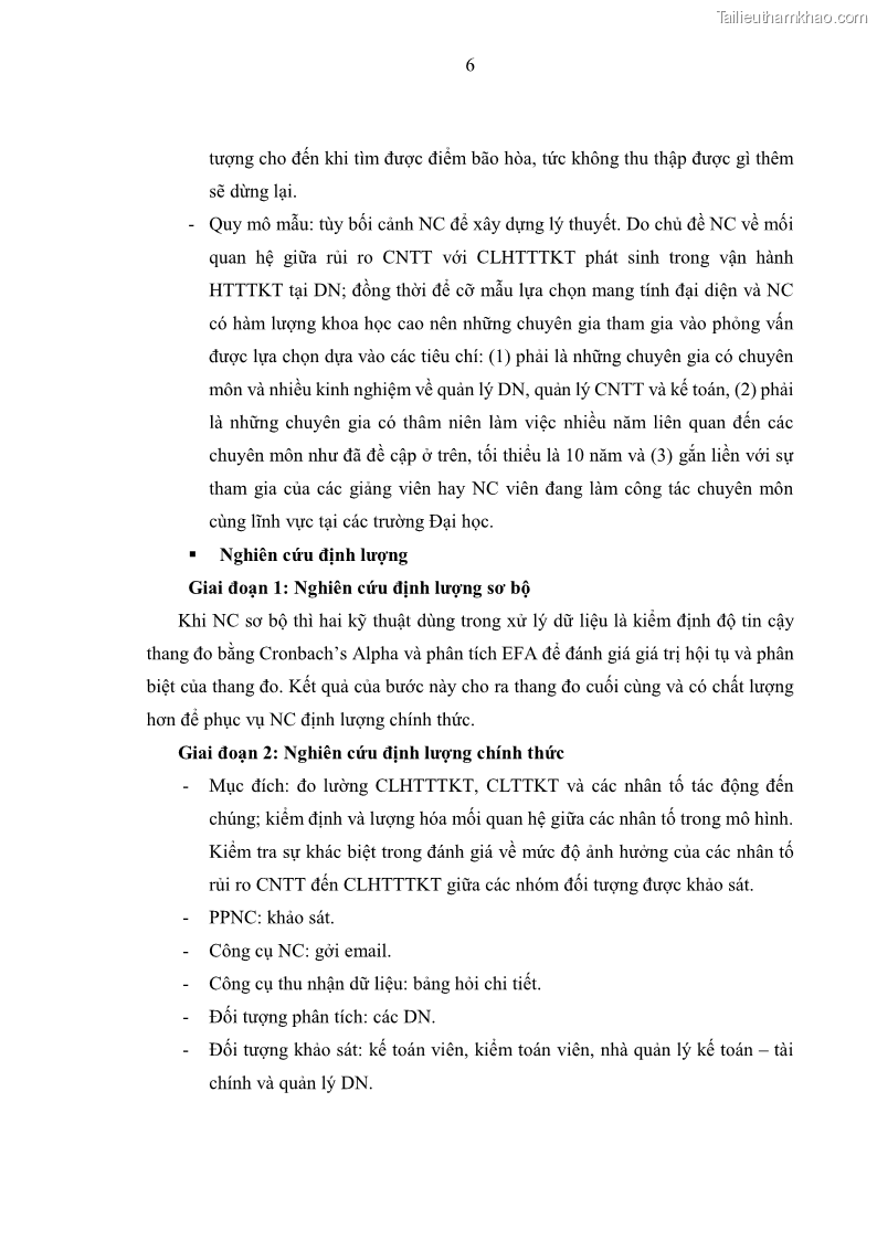 Luận án tiến sĩ kinh tế Ảnh hưởng của rủi ro công nghệ thông tin đến chất lượng thông tin kế toán trong các doanh nghiệp tại Việt Nam - 2 Trang 24