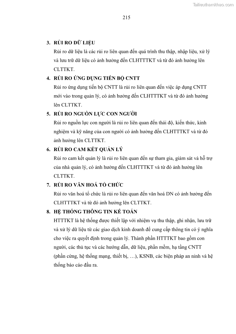 Luận án tiến sĩ kinh tế Ảnh hưởng của rủi ro công nghệ thông tin đến chất lượng thông tin kế toán trong các doanh nghiệp tại Việt Nam - 20 Trang 233