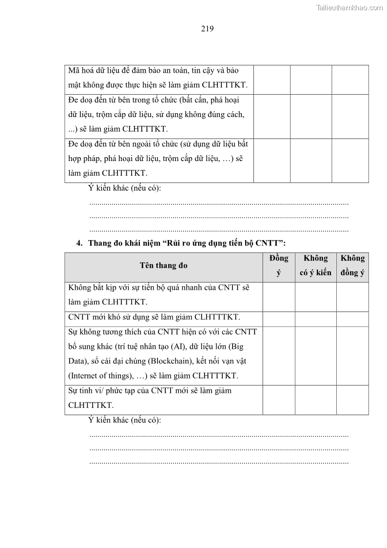 Luận án tiến sĩ kinh tế Ảnh hưởng của rủi ro công nghệ thông tin đến chất lượng thông tin kế toán trong các doanh nghiệp tại Việt Nam - 20 Trang 237