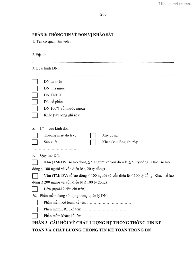 Luận án tiến sĩ kinh tế Ảnh hưởng của rủi ro công nghệ thông tin đến chất lượng thông tin kế toán trong các doanh nghiệp tại Việt Nam - 24 Trang 283