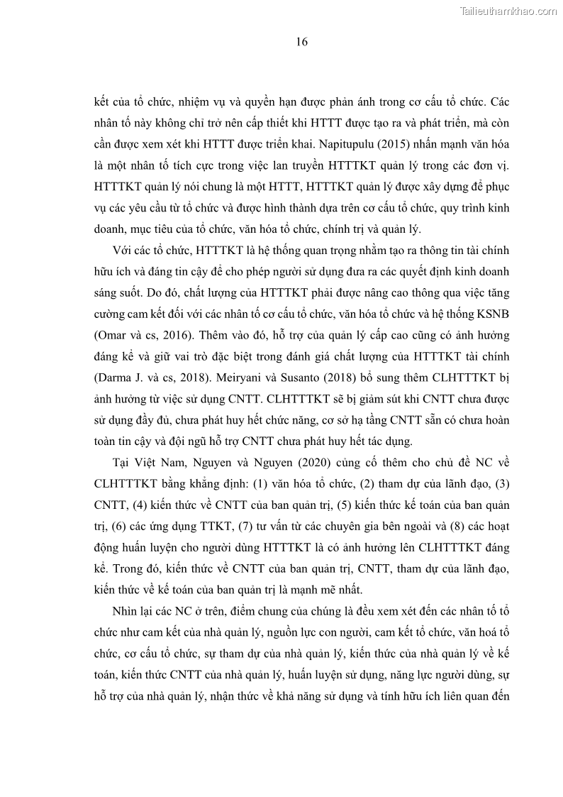 Luận án tiến sĩ kinh tế Ảnh hưởng của rủi ro công nghệ thông tin đến chất lượng thông tin kế toán trong các doanh nghiệp tại Việt Nam - 3 Trang 34