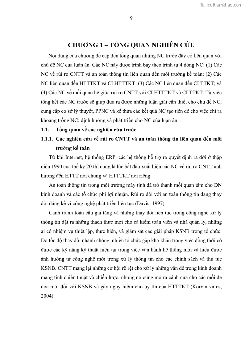 Luận án tiến sĩ kinh tế Ảnh hưởng của rủi ro công nghệ thông tin đến chất lượng thông tin kế toán trong các doanh nghiệp tại Việt Nam - 3 Trang 27