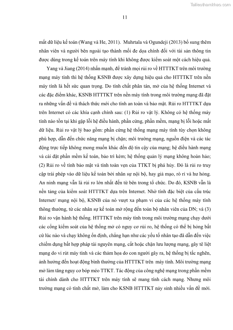 Luận án tiến sĩ kinh tế Ảnh hưởng của rủi ro công nghệ thông tin đến chất lượng thông tin kế toán trong các doanh nghiệp tại Việt Nam - 3 Trang 29