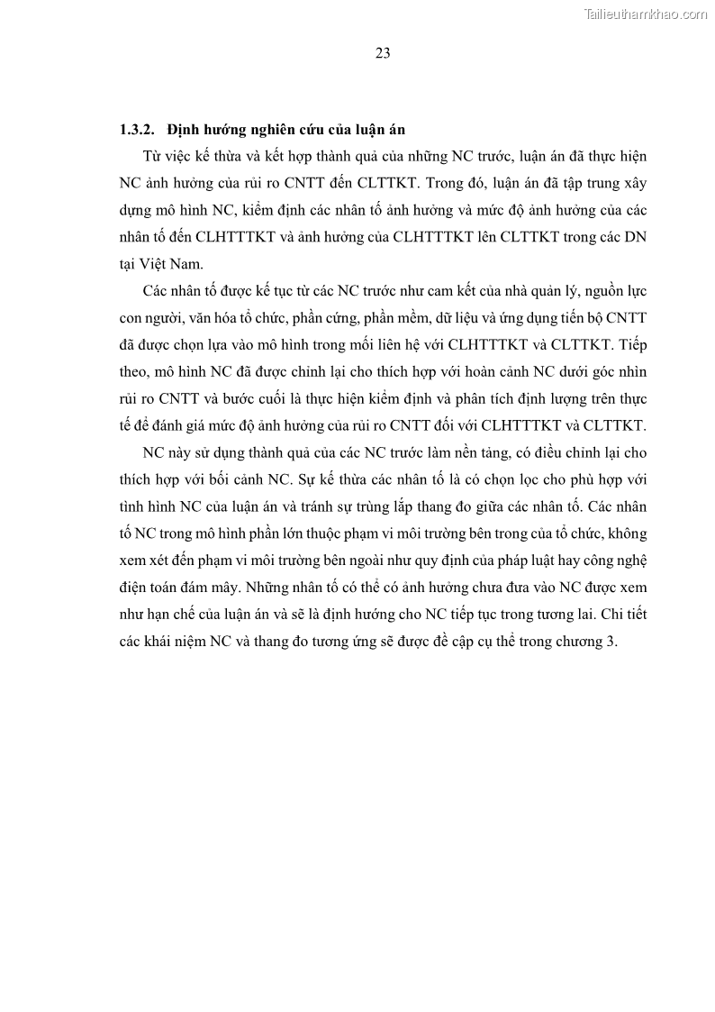 Luận án tiến sĩ kinh tế Ảnh hưởng của rủi ro công nghệ thông tin đến chất lượng thông tin kế toán trong các doanh nghiệp tại Việt Nam - 4 Trang 41