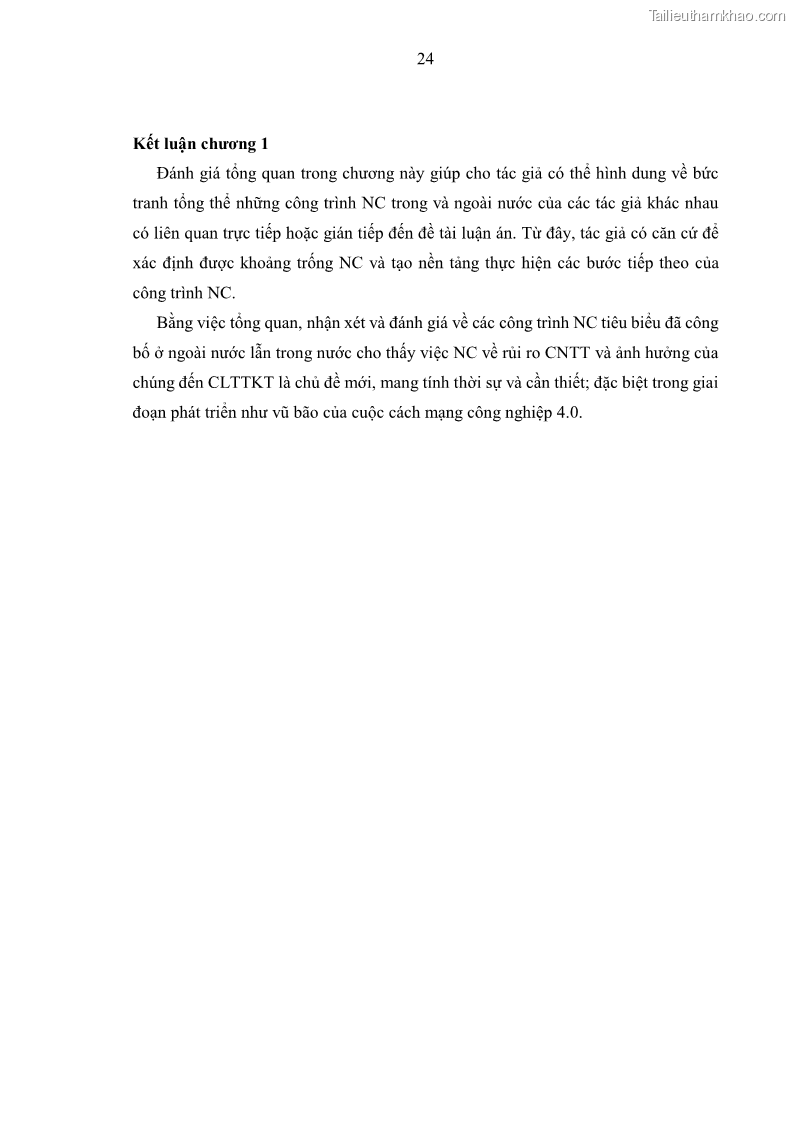 Luận án tiến sĩ kinh tế Ảnh hưởng của rủi ro công nghệ thông tin đến chất lượng thông tin kế toán trong các doanh nghiệp tại Việt Nam - 4 Trang 42