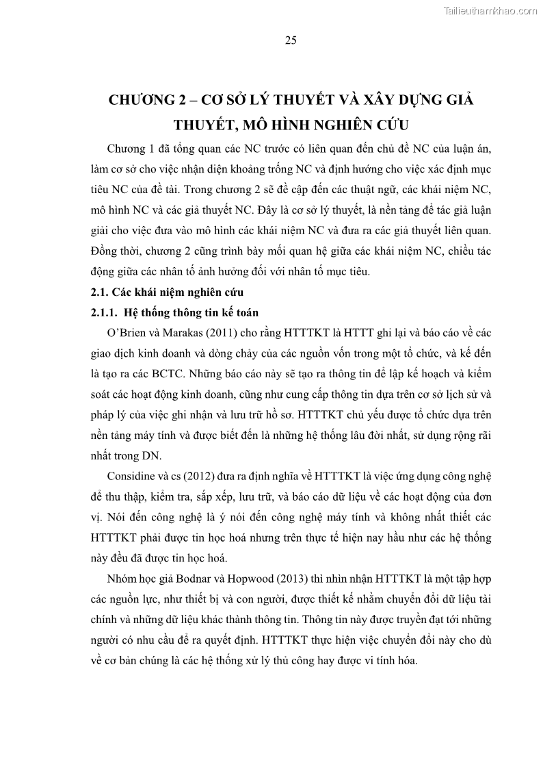 Luận án tiến sĩ kinh tế Ảnh hưởng của rủi ro công nghệ thông tin đến chất lượng thông tin kế toán trong các doanh nghiệp tại Việt Nam - 4 Trang 43