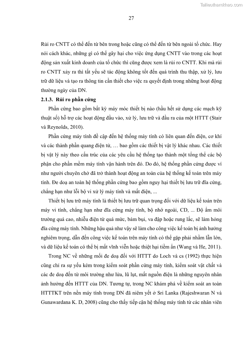 Luận án tiến sĩ kinh tế Ảnh hưởng của rủi ro công nghệ thông tin đến chất lượng thông tin kế toán trong các doanh nghiệp tại Việt Nam - 4 Trang 45