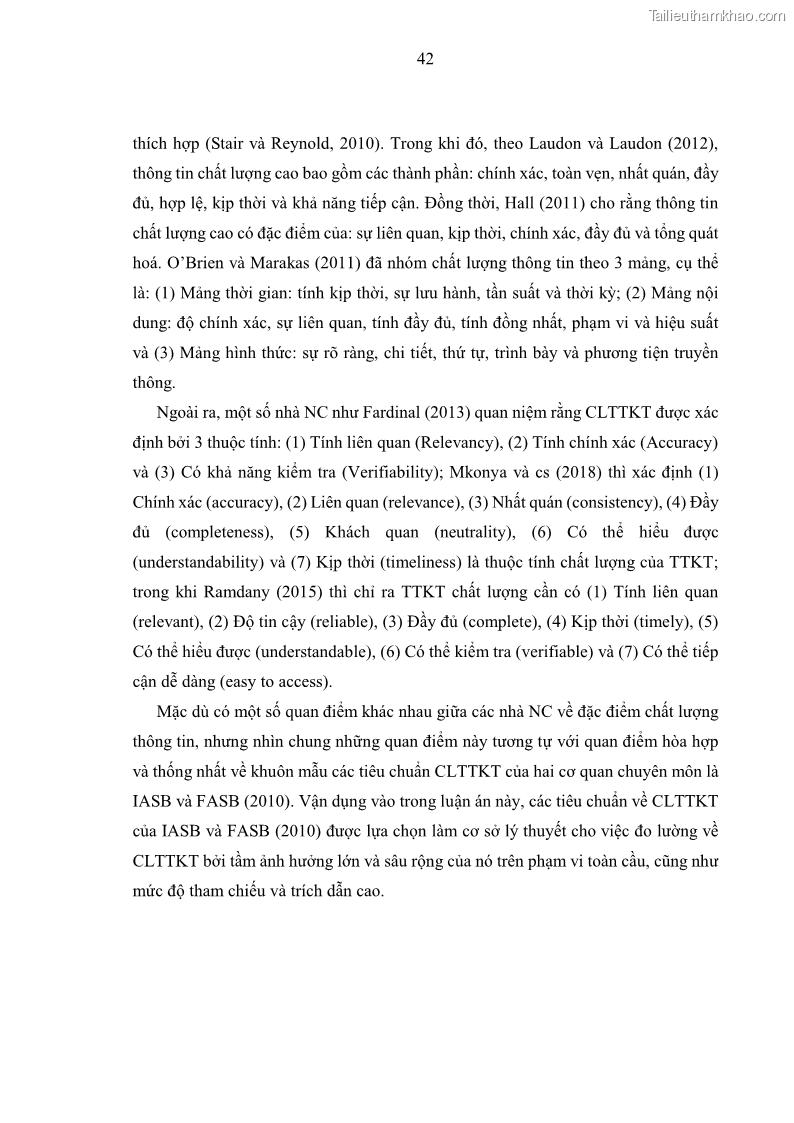 Luận án tiến sĩ kinh tế Ảnh hưởng của rủi ro công nghệ thông tin đến chất lượng thông tin kế toán trong các doanh nghiệp tại Việt Nam - 5 Trang 60