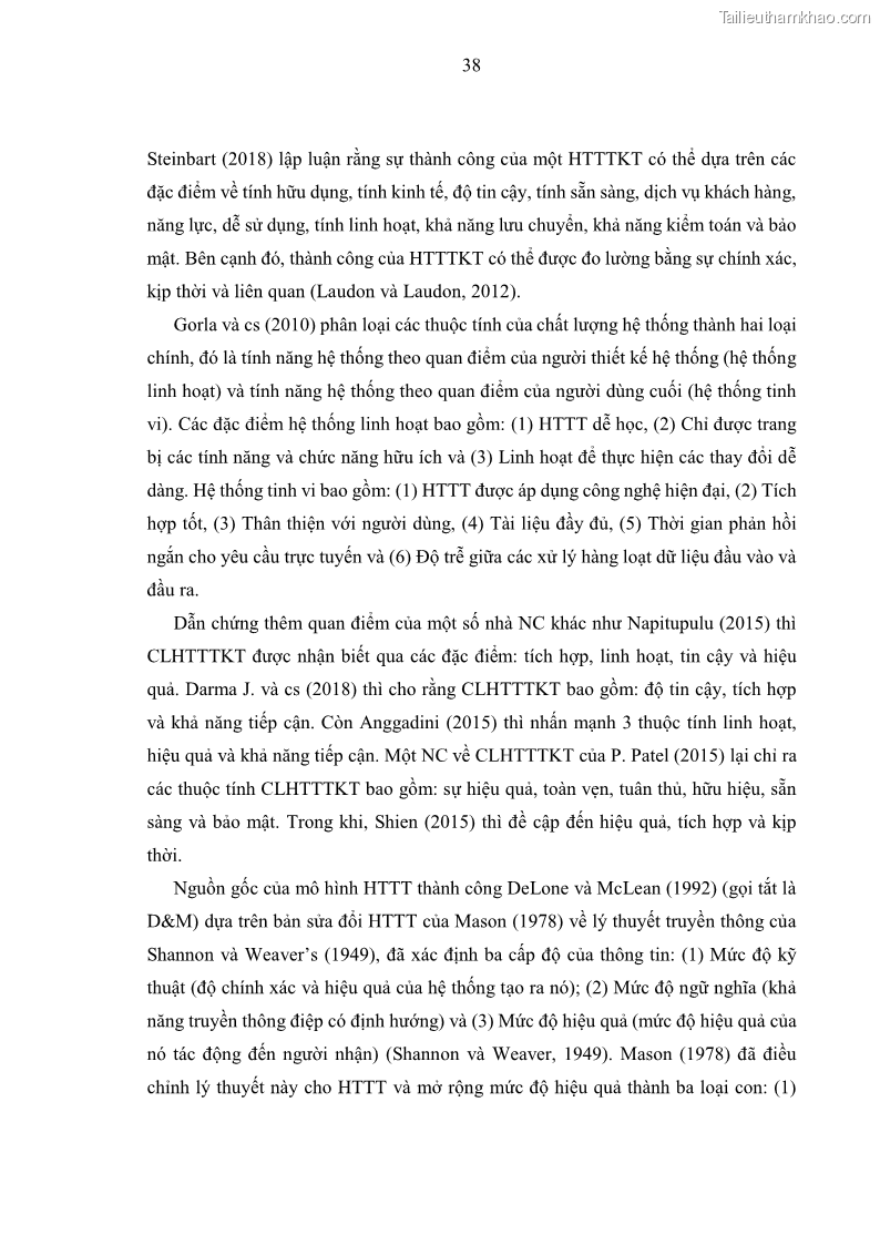 Luận án tiến sĩ kinh tế Ảnh hưởng của rủi ro công nghệ thông tin đến chất lượng thông tin kế toán trong các doanh nghiệp tại Việt Nam - 5 Trang 56