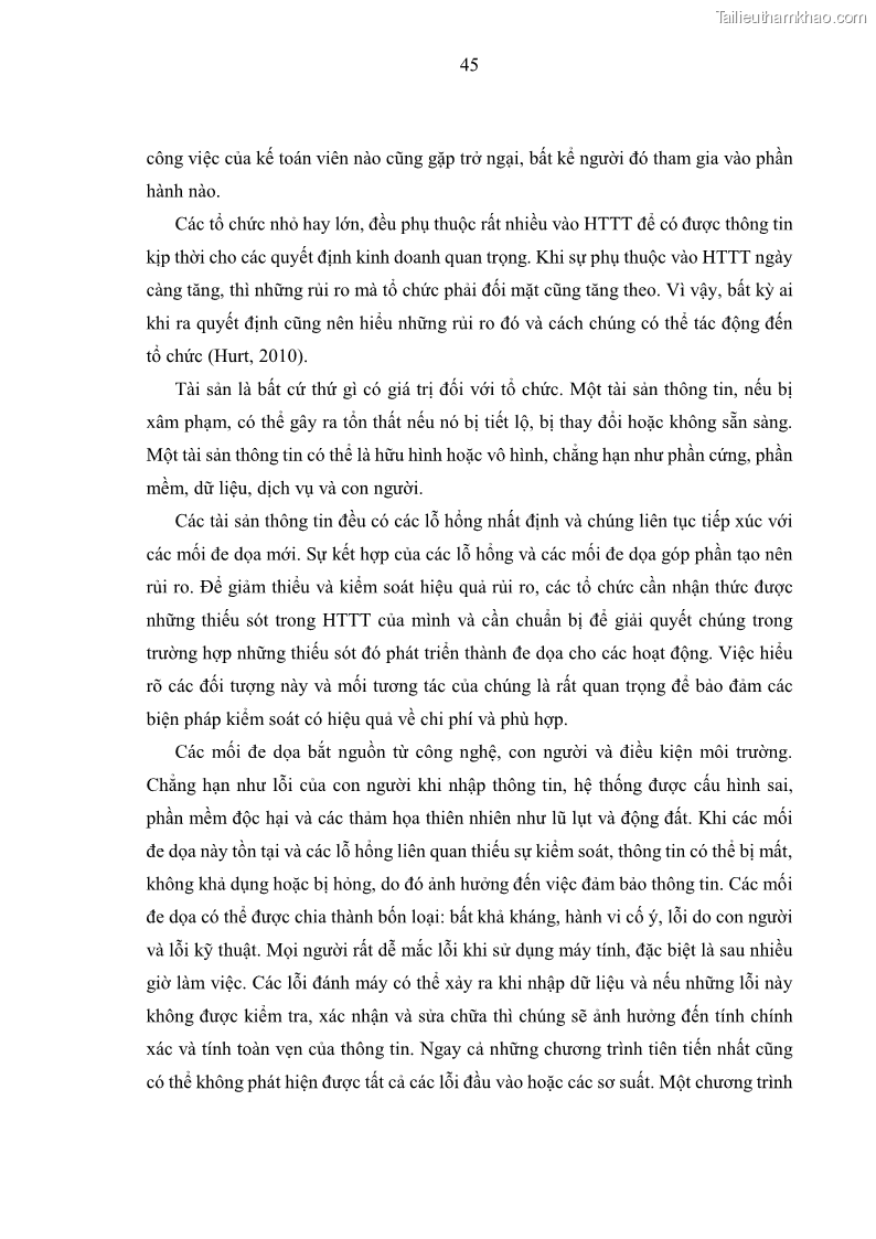 Luận án tiến sĩ kinh tế Ảnh hưởng của rủi ro công nghệ thông tin đến chất lượng thông tin kế toán trong các doanh nghiệp tại Việt Nam - 6 Trang 63