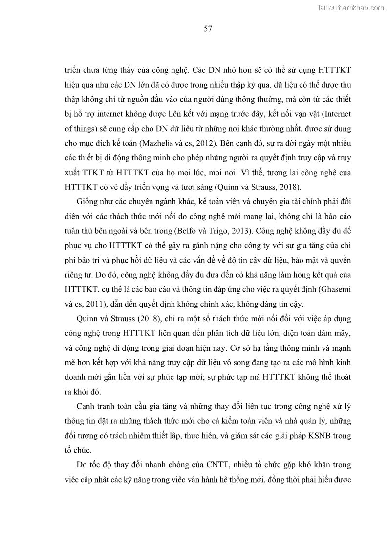 Luận án tiến sĩ kinh tế Ảnh hưởng của rủi ro công nghệ thông tin đến chất lượng thông tin kế toán trong các doanh nghiệp tại Việt Nam - 7 Trang 75