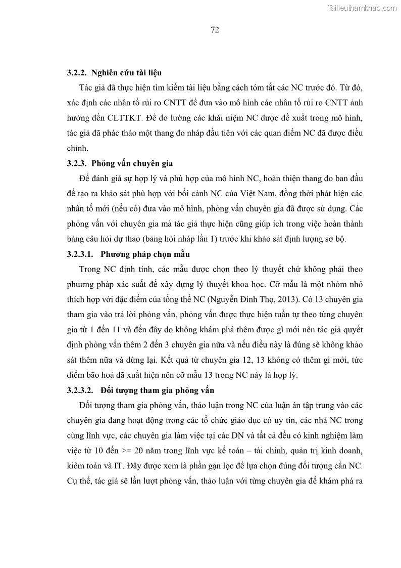 Luận án tiến sĩ kinh tế Ảnh hưởng của rủi ro công nghệ thông tin đến chất lượng thông tin kế toán trong các doanh nghiệp tại Việt Nam - 8 Trang 90