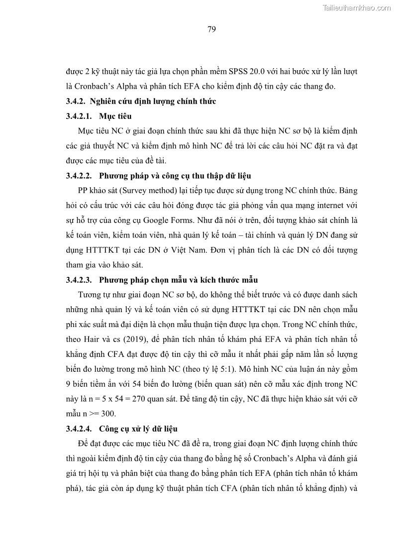 Luận án tiến sĩ kinh tế Ảnh hưởng của rủi ro công nghệ thông tin đến chất lượng thông tin kế toán trong các doanh nghiệp tại Việt Nam - 9 Trang 97