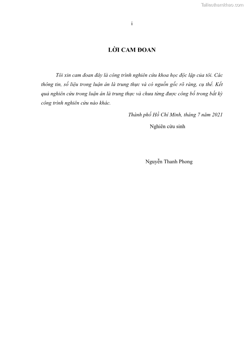 Luận án tiến sĩ kinh tế Ảnh hưởng của thâm nhập ngân hàng nước ngoài đến cạnh tranh và hiệu quả của các NHTM Việt Nam - 1 Trang 3