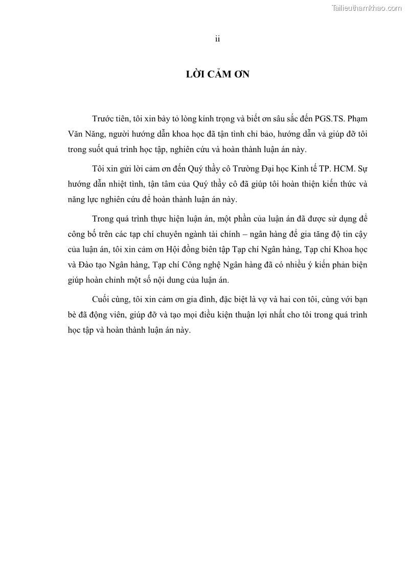 Luận án tiến sĩ kinh tế Ảnh hưởng của thâm nhập ngân hàng nước ngoài đến cạnh tranh và hiệu quả của các NHTM Việt Nam - 1 Trang 4