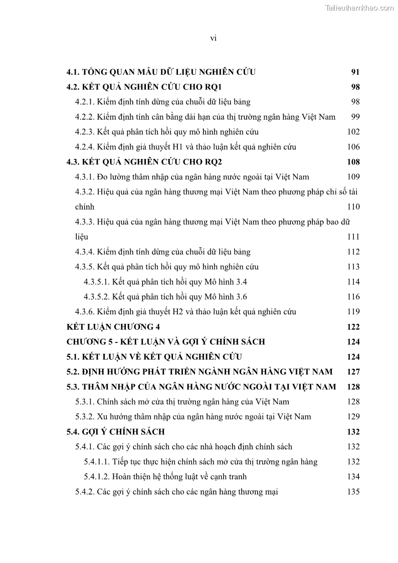 Luận án tiến sĩ kinh tế Ảnh hưởng của thâm nhập ngân hàng nước ngoài đến cạnh tranh và hiệu quả của các NHTM Việt Nam - 1 Trang 8