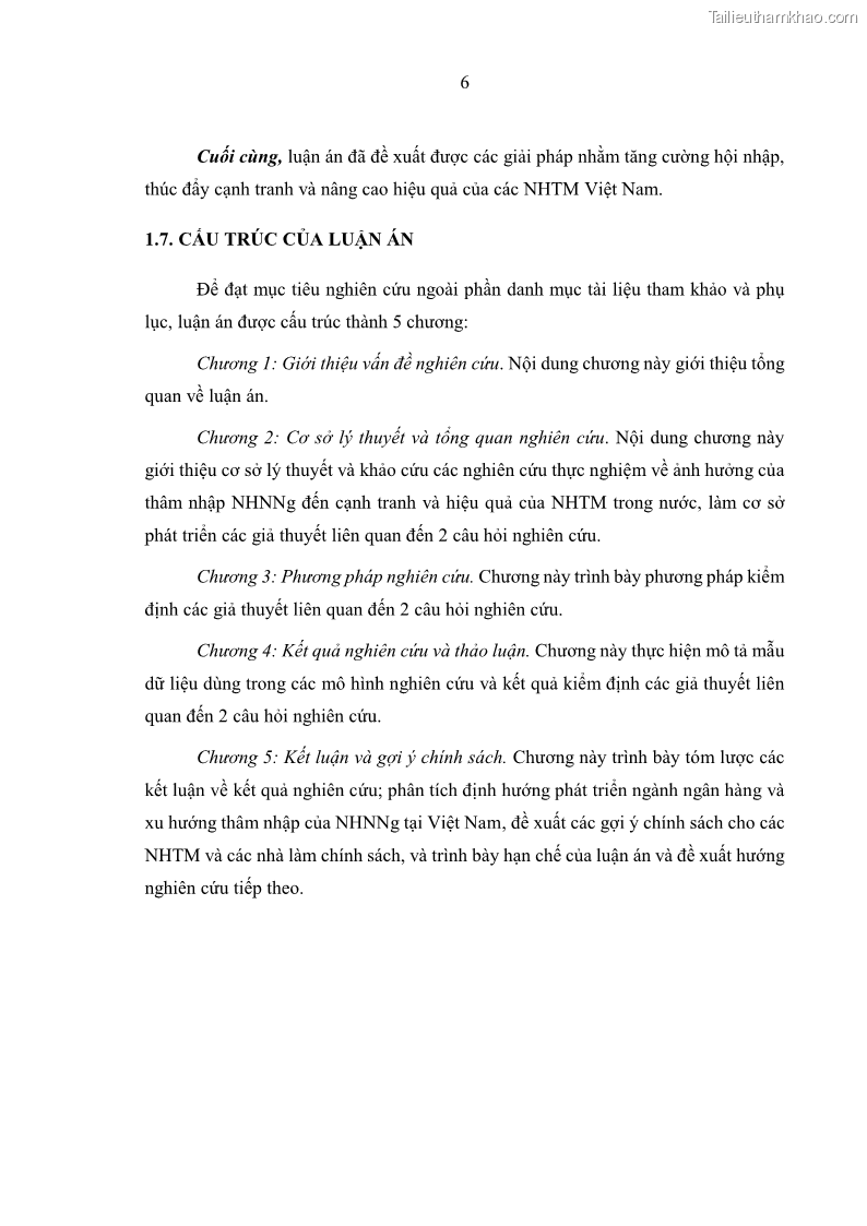 Luận án tiến sĩ kinh tế Ảnh hưởng của thâm nhập ngân hàng nước ngoài đến cạnh tranh và hiệu quả của các NHTM Việt Nam - 2 Trang 22
