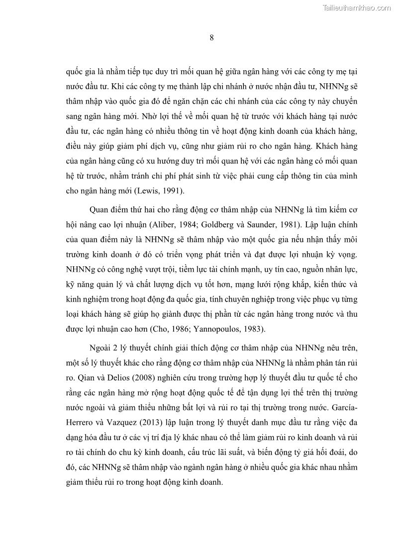 Luận án tiến sĩ kinh tế Ảnh hưởng của thâm nhập ngân hàng nước ngoài đến cạnh tranh và hiệu quả của các NHTM Việt Nam - 2 Trang 24