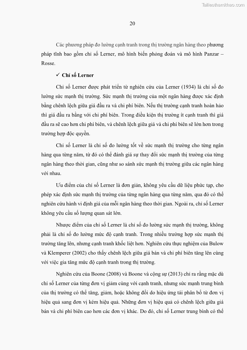 Luận án tiến sĩ kinh tế Ảnh hưởng của thâm nhập ngân hàng nước ngoài đến cạnh tranh và hiệu quả của các NHTM Việt Nam - 3 Trang 36