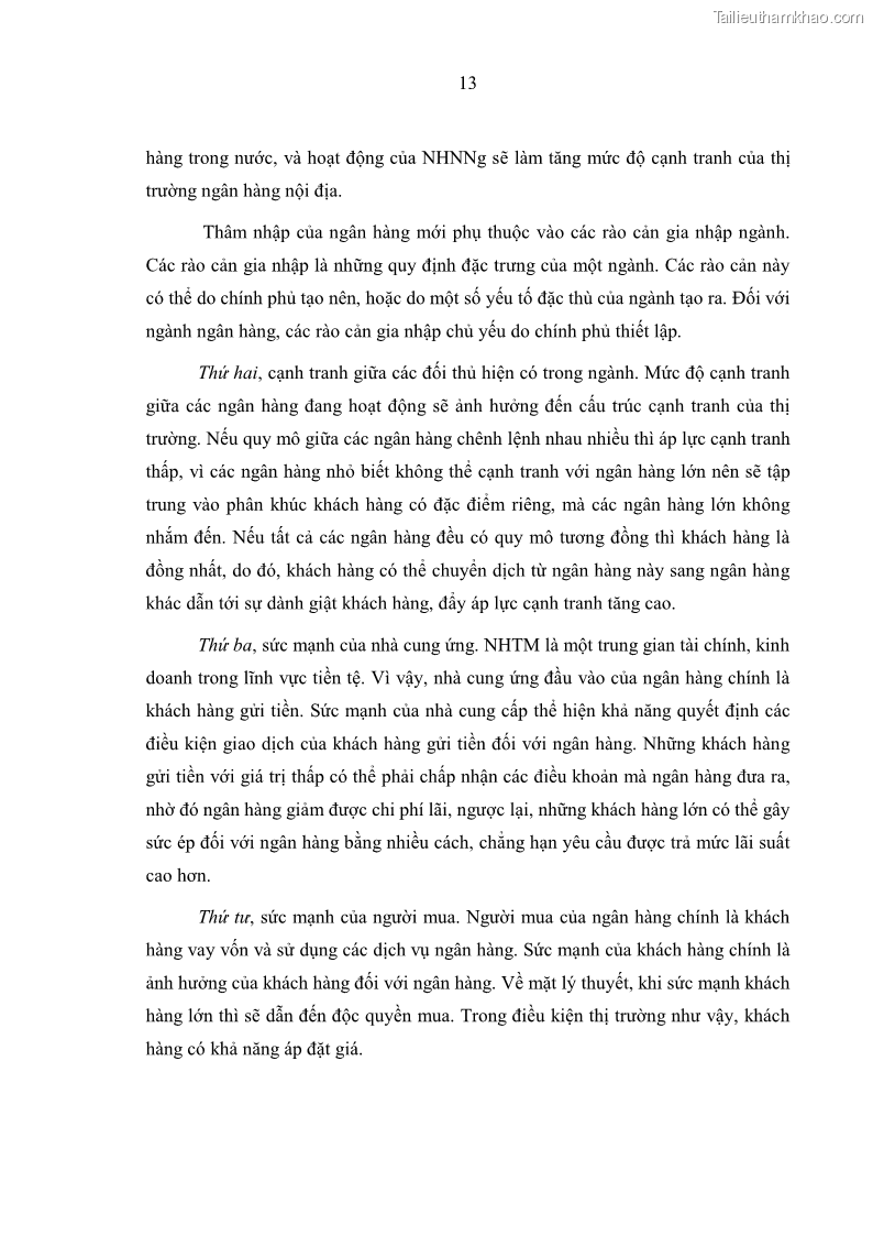 Luận án tiến sĩ kinh tế Ảnh hưởng của thâm nhập ngân hàng nước ngoài đến cạnh tranh và hiệu quả của các NHTM Việt Nam - 3 Trang 29