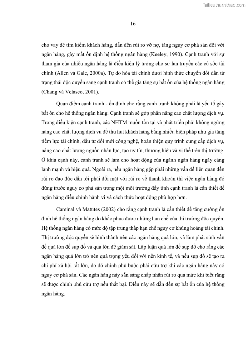Luận án tiến sĩ kinh tế Ảnh hưởng của thâm nhập ngân hàng nước ngoài đến cạnh tranh và hiệu quả của các NHTM Việt Nam - 3 Trang 32