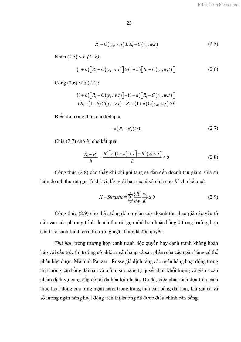 Luận án tiến sĩ kinh tế Ảnh hưởng của thâm nhập ngân hàng nước ngoài đến cạnh tranh và hiệu quả của các NHTM Việt Nam - 4 Trang 39