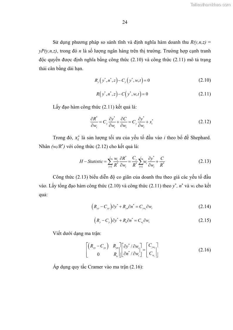 Luận án tiến sĩ kinh tế Ảnh hưởng của thâm nhập ngân hàng nước ngoài đến cạnh tranh và hiệu quả của các NHTM Việt Nam - 4 Trang 40