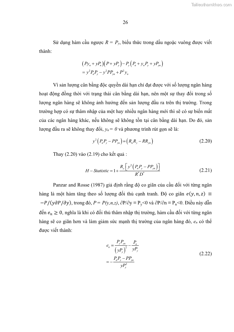 Luận án tiến sĩ kinh tế Ảnh hưởng của thâm nhập ngân hàng nước ngoài đến cạnh tranh và hiệu quả của các NHTM Việt Nam - 4 Trang 42