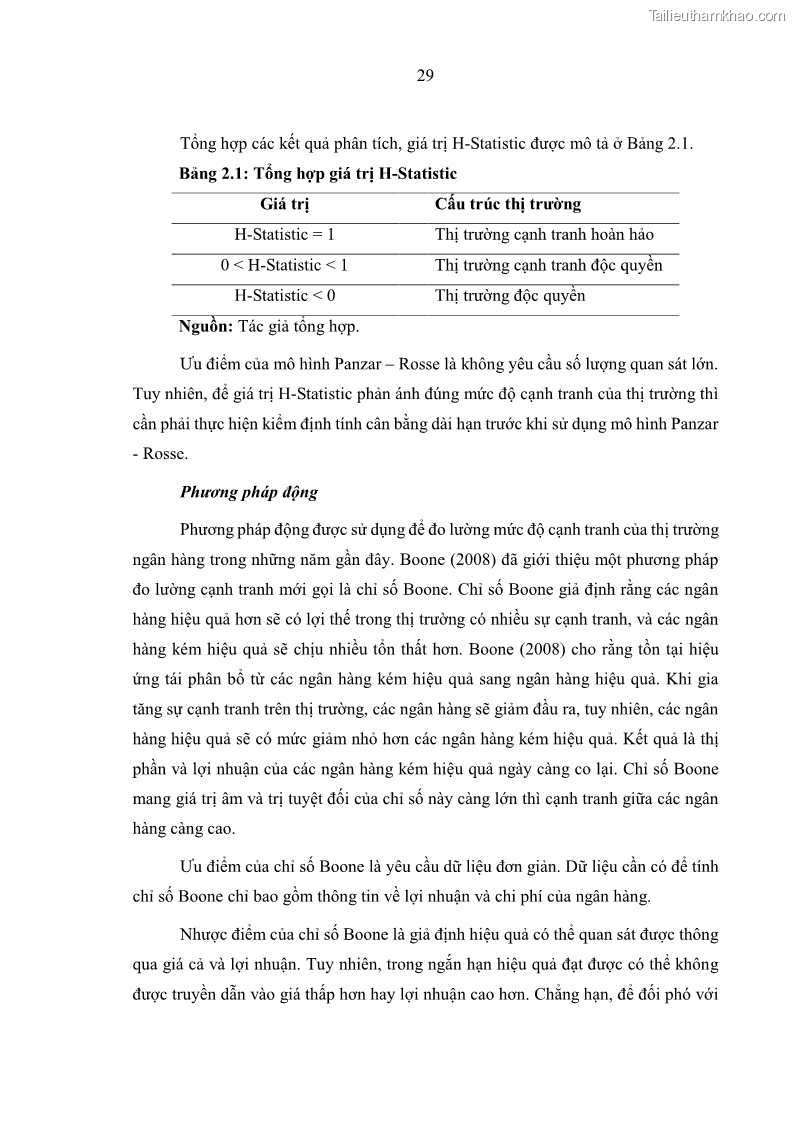 Luận án tiến sĩ kinh tế Ảnh hưởng của thâm nhập ngân hàng nước ngoài đến cạnh tranh và hiệu quả của các NHTM Việt Nam - 4 Trang 45