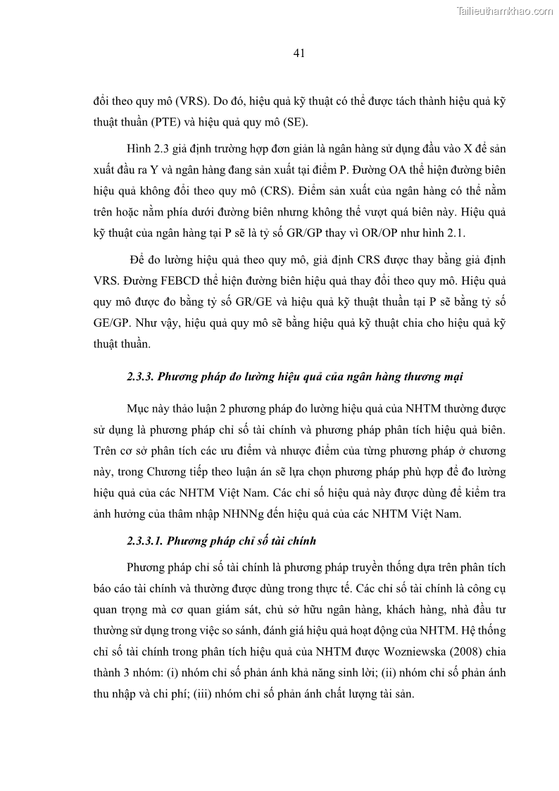 Luận án tiến sĩ kinh tế Ảnh hưởng của thâm nhập ngân hàng nước ngoài đến cạnh tranh và hiệu quả của các NHTM Việt Nam - 5 Trang 57