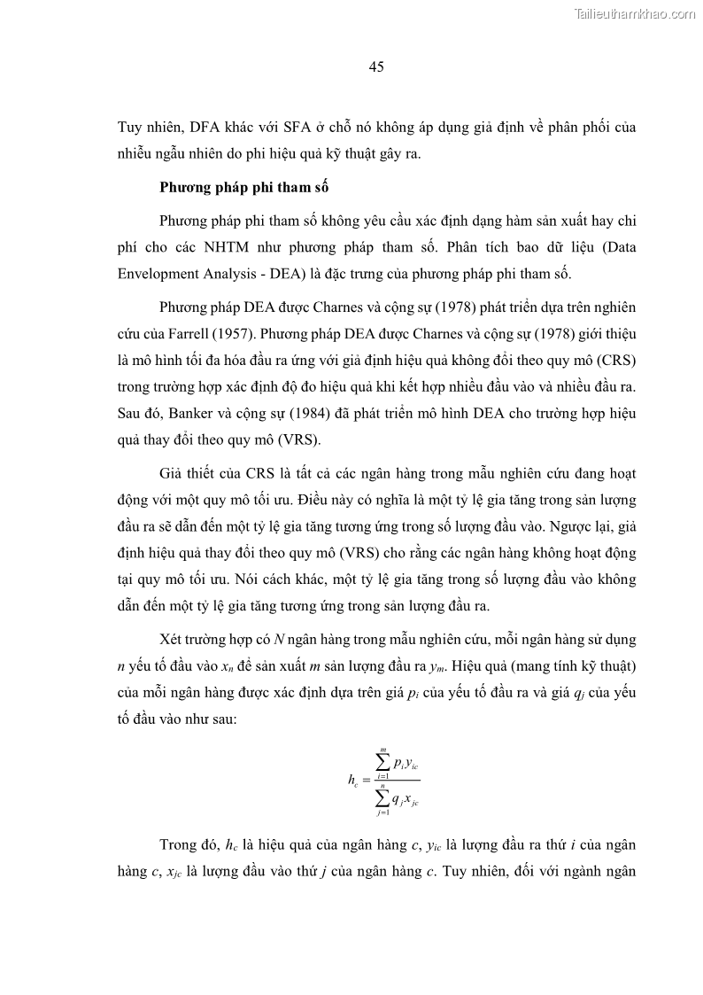 Luận án tiến sĩ kinh tế Ảnh hưởng của thâm nhập ngân hàng nước ngoài đến cạnh tranh và hiệu quả của các NHTM Việt Nam - 6 Trang 61