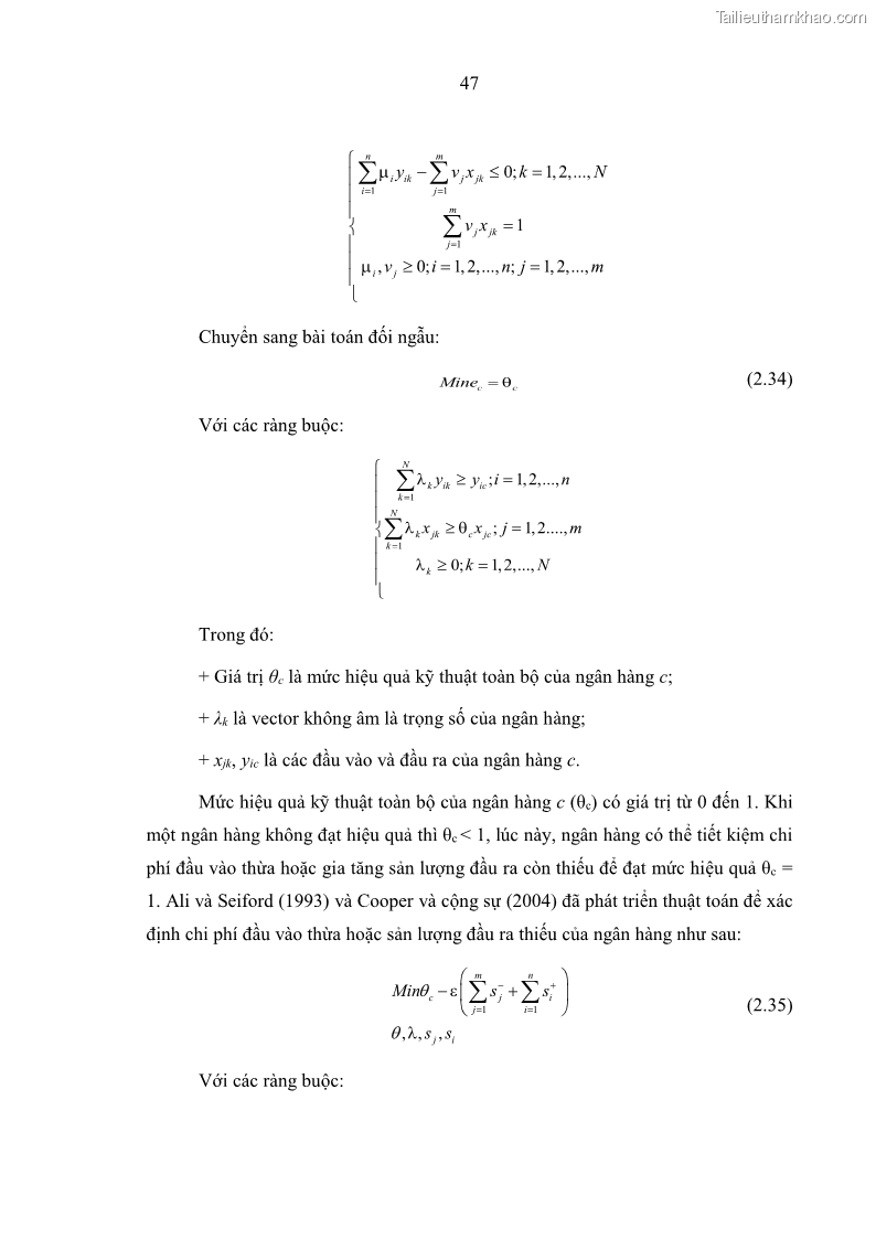 Luận án tiến sĩ kinh tế Ảnh hưởng của thâm nhập ngân hàng nước ngoài đến cạnh tranh và hiệu quả của các NHTM Việt Nam - 6 Trang 63