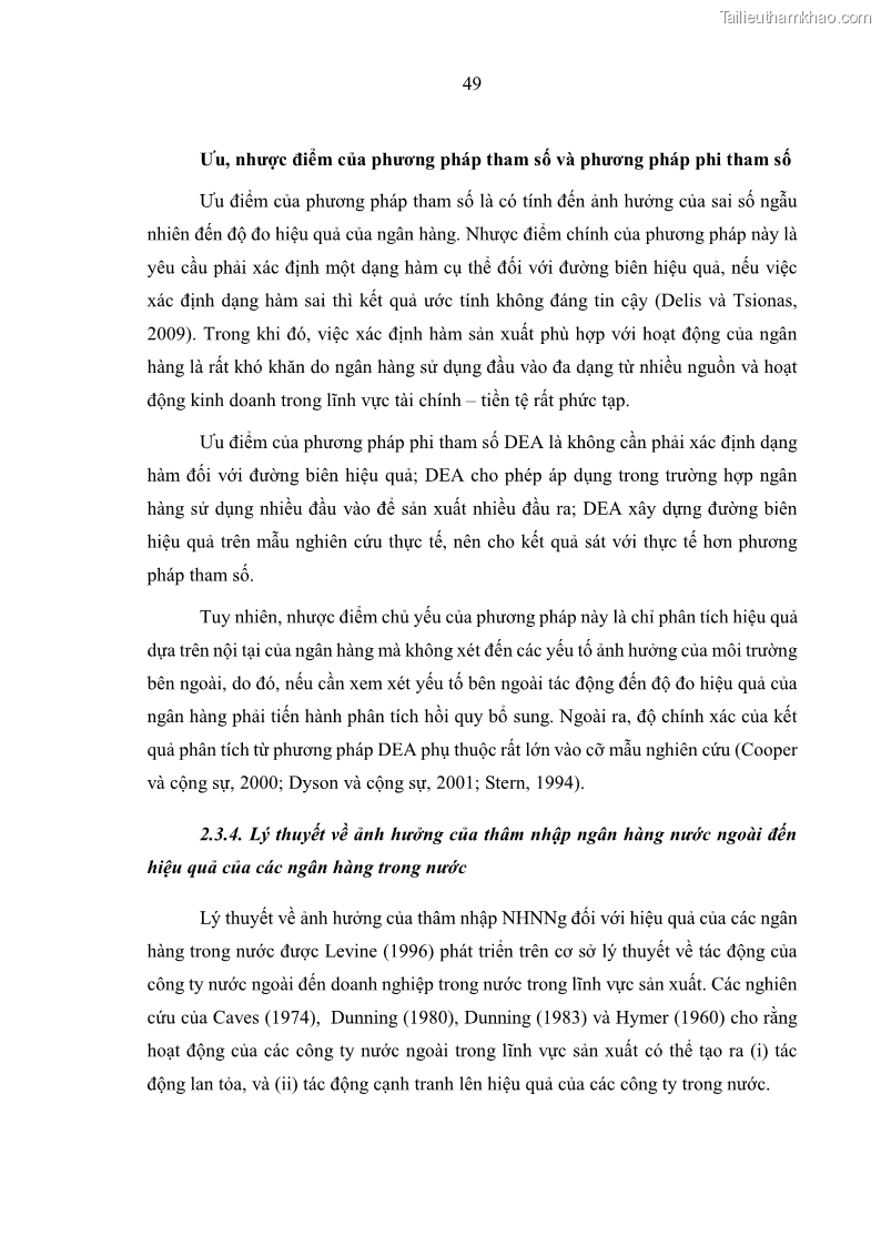 Luận án tiến sĩ kinh tế Ảnh hưởng của thâm nhập ngân hàng nước ngoài đến cạnh tranh và hiệu quả của các NHTM Việt Nam - 6 Trang 65