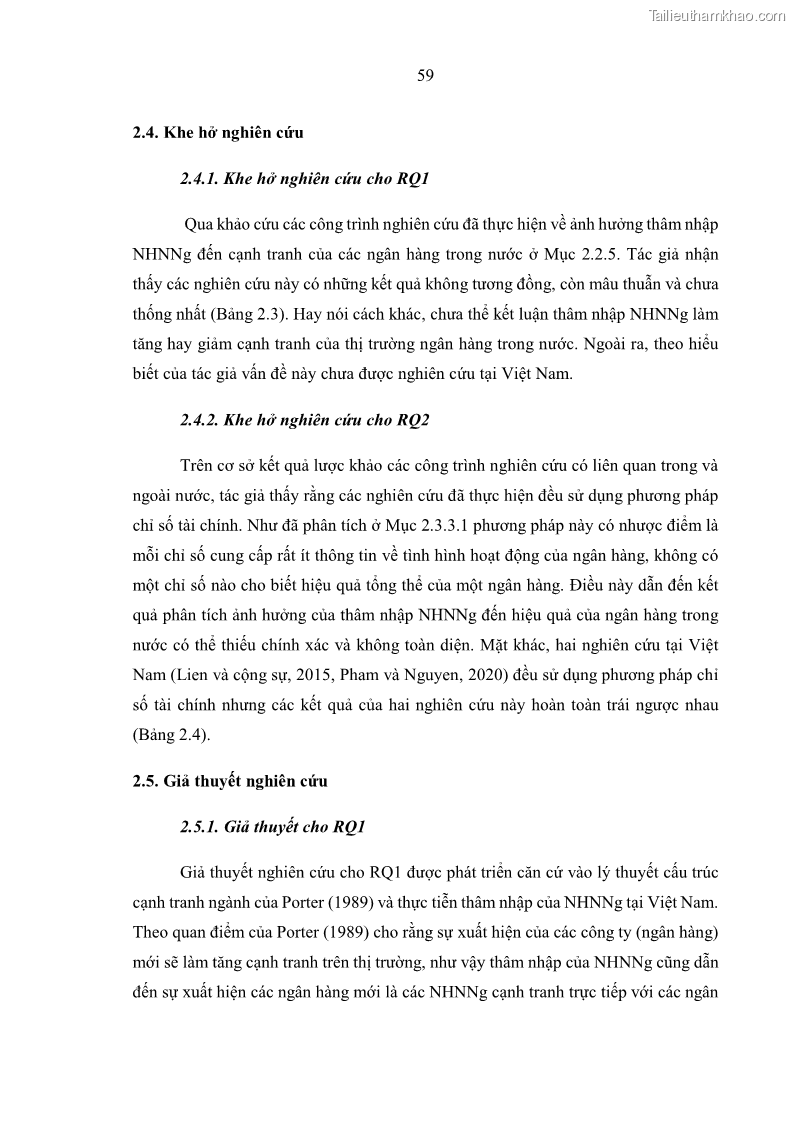 Luận án tiến sĩ kinh tế Ảnh hưởng của thâm nhập ngân hàng nước ngoài đến cạnh tranh và hiệu quả của các NHTM Việt Nam - 7 Trang 75