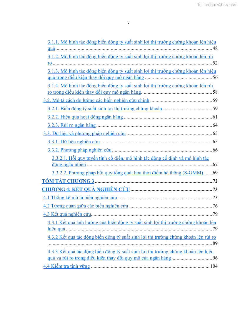 Luận án tiến sĩ kinh tế Biến động tỷ suất sinh lợi thị trường chứng khoán, hiệu quả và rủi ro: Bằng chứng thực nghiệm từ các ngân hàng thương mại Việt Nam niêm yết - 1 Trang 7