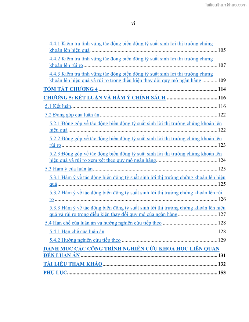 Luận án tiến sĩ kinh tế Biến động tỷ suất sinh lợi thị trường chứng khoán, hiệu quả và rủi ro: Bằng chứng thực nghiệm từ các ngân hàng thương mại Việt Nam niêm yết - 1 Trang 8