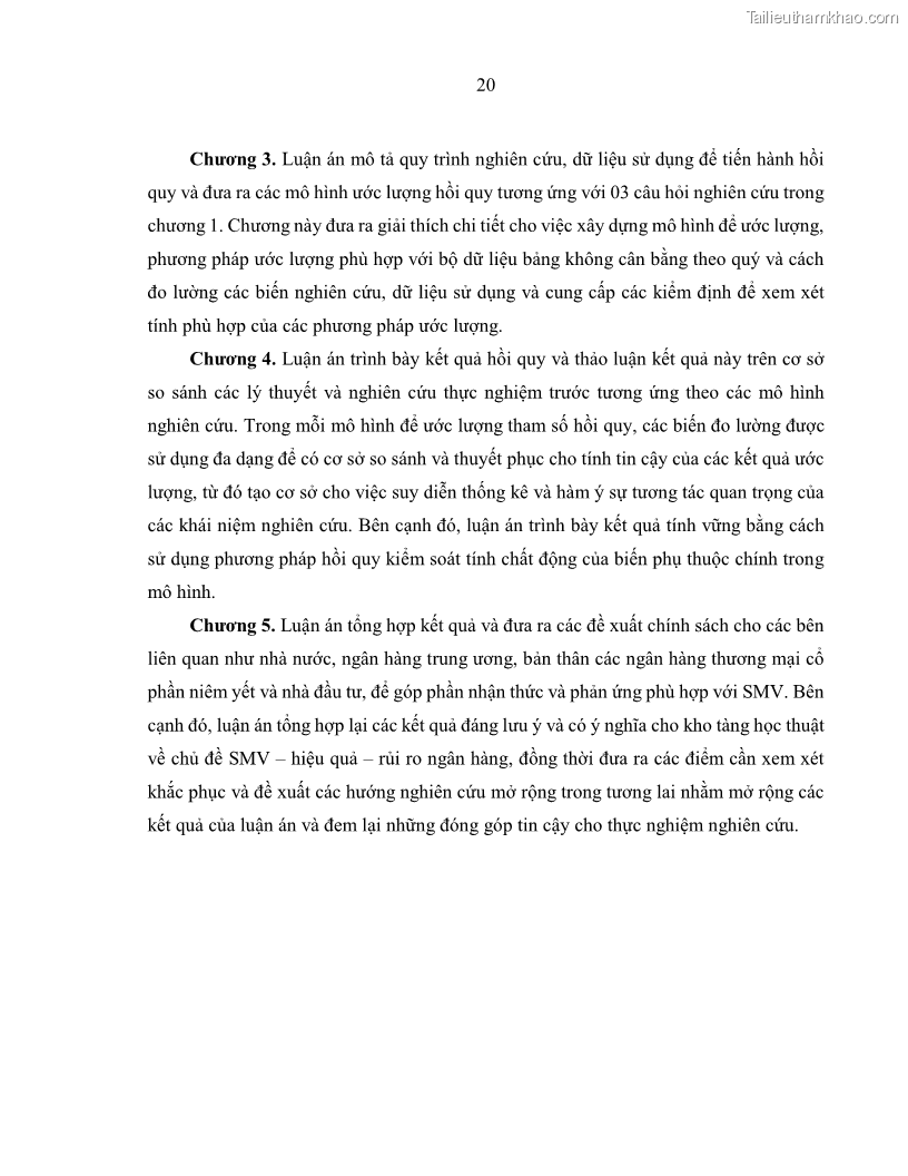 Luận án tiến sĩ kinh tế Biến động tỷ suất sinh lợi thị trường chứng khoán, hiệu quả và rủi ro: Bằng chứng thực nghiệm từ các ngân hàng thương mại Việt Nam niêm yết - 3 Trang 35