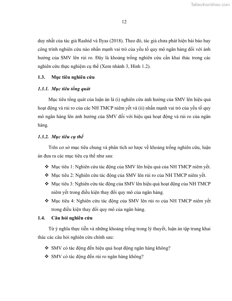 Luận án tiến sĩ kinh tế Biến động tỷ suất sinh lợi thị trường chứng khoán, hiệu quả và rủi ro: Bằng chứng thực nghiệm từ các ngân hàng thương mại Việt Nam niêm yết - 3 Trang 27